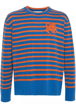 Maison Kitsuné logo-intarsia cotton jumper - Blue