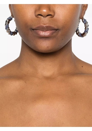 Eddie Borgo enamel rope hoops earrings - Silver