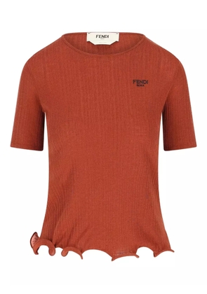 FENDI ruffled T-shirt - Orange