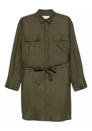 BOMPARD button-front belted shirt mini dress - Green