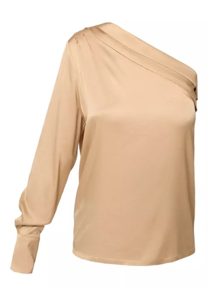 AMALIN one-shoulder button blouse - Neutrals