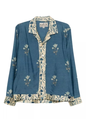 Kartik Research floral-print shirt - Blue