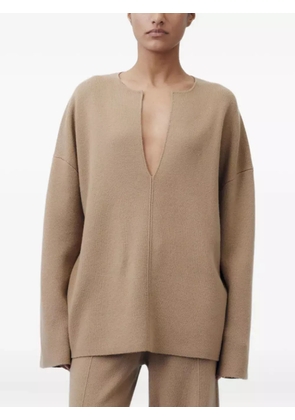 Allude v-neck knitted top - Neutrals