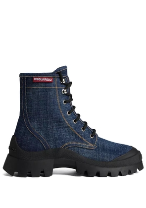 DSQUARED2 lace-up denim boots - Blue