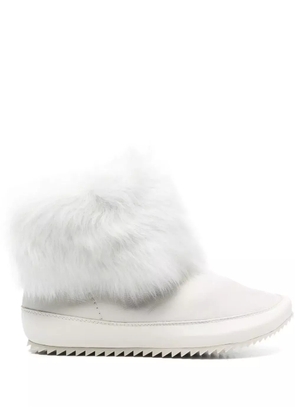 Pedro Garcia fur-trimmed leather boots - White