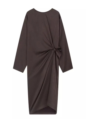 AERON twist-front satin midi dress - Brown
