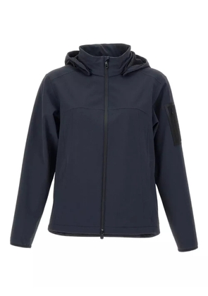 BOSS detachable-hood zip-up jacket - Blue
