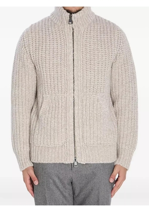 Roberto Collina ribbed zipped cardigan - Neutrals