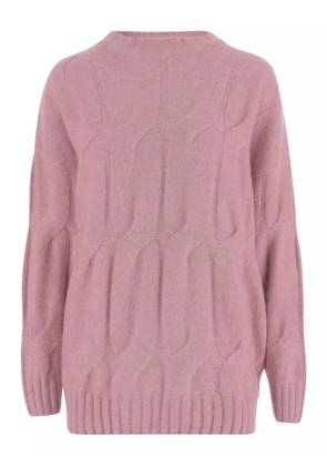 Allude cable-knit round-neck sweater - Pink