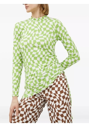 Résumé check long-sleeved top - Green