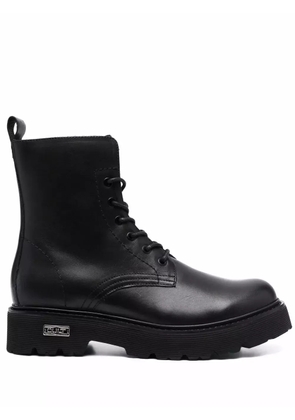 Cult lace-up leather boots - Black