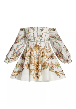 Camilla floral-print off-shoulder dress - White