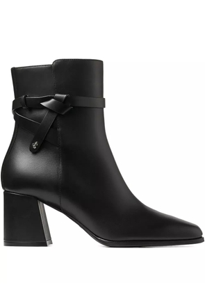 Jimmy Choo 70mm braided-strap block-heel boots - Black