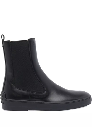 Tod's round-toe leather booties - Black