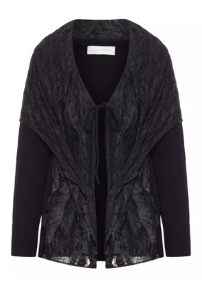 Niccolò Pasqualetti lace-overlay cardigan - Black