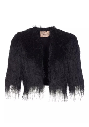 TWINSET fringed crew-neck jacket - Black