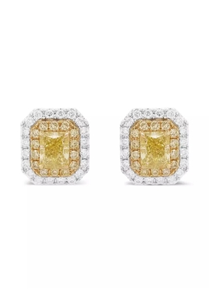 HYT Jewelry 18K yellow and white gold diamond earrings