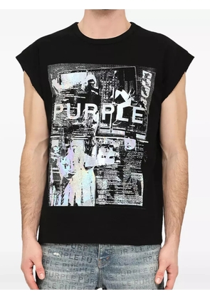 Purple Brand graphic-print T-shirt - Black