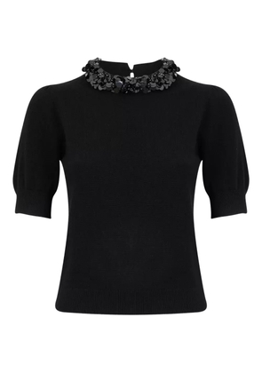 Ulla Johnson Liv embroidered knit top - Black
