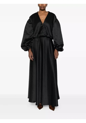 Forte Forte balloon-sleeve v-neck blouse - Black