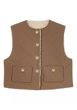 Maje quilted faux fur coat - Green