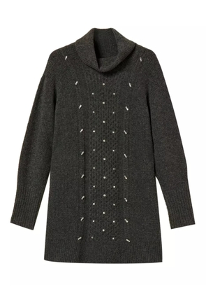 TWINSET embellished knitted mini dress - Grey