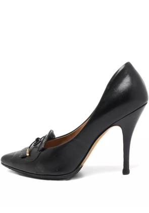 Ferragamo Pre-Owned 2023 110mm leather bow pumps - Black