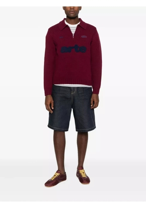 Arte Antwerp logo-appliqué polo sweater - Red