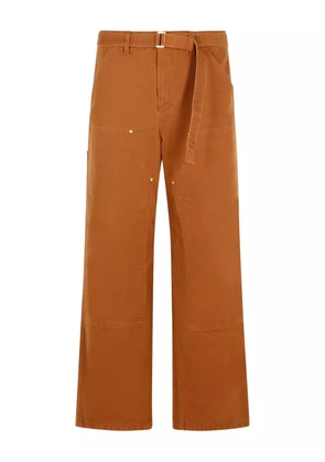 sacai double ring-buckle regular & straight-leg trousers - Brown