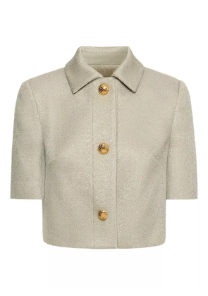 Oscar de la Renta sequin-embellished tweed jacket - Silver