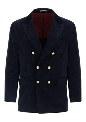 Brunello Cucinelli corduroy button blazer - Blue