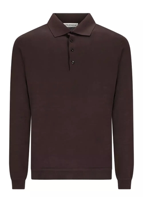 GOES BOTANICAL buttoned long-sleeve polo shirt - Brown
