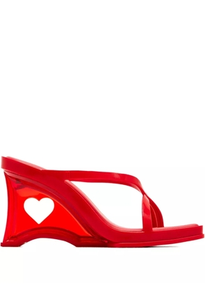 Melissa 90mm Glass Heel heart-detail sandals - Red