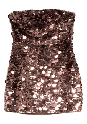 Retrofete sequin-embellished mini dress - Brown