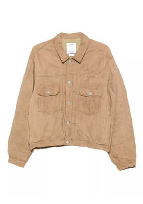 visvim leather shirt jacket - Brown