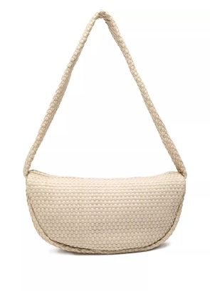 St. Agni Lattice Weave Crescent shoulder bag - Neutrals