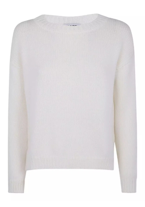 base crew-neck knit jumper - White