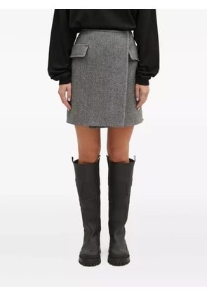 Sportmax Laccio pocket herringbone skirt - Grey