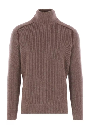 Zegna ribbed turtleneck sweater - Brown