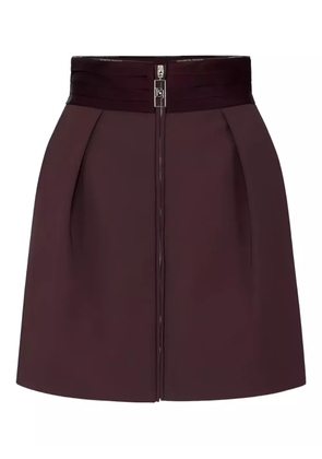 Elisabetta Franchi satin-trim pleated mini skirt - Red