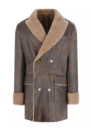 Vivienne Westwood double-breasted shearling coat - Brown