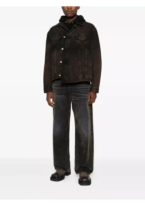 Haikure buttoned denim jacket - Brown