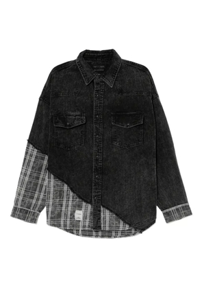 FIVE CM plaid shirt jacket - Black