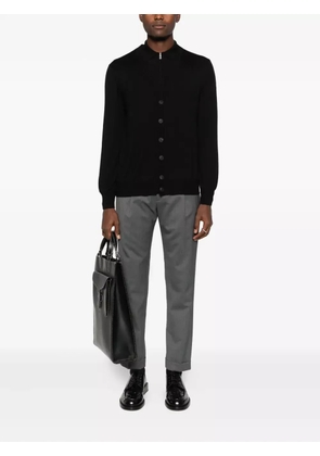 Gran Sasso half-zip wool sweater - Black