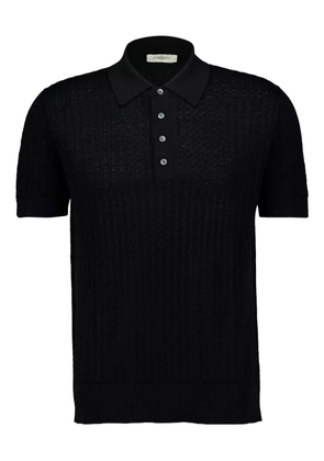Piacenza Cashmere ribbed-knit polo shirt - Black