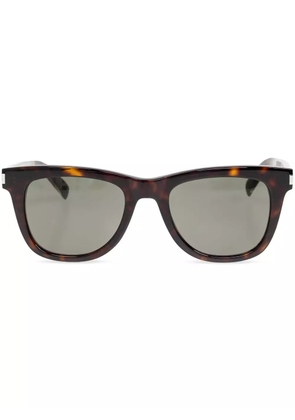 Saint Laurent Eyewear logo-engraved sunglasses - Brown