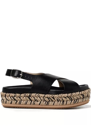 Paloma Barceló 35mm Francia woven platform sandals - Black