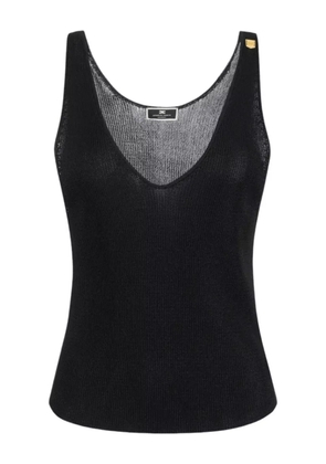 Elisabetta Franchi V-neck detail top tricot - Black