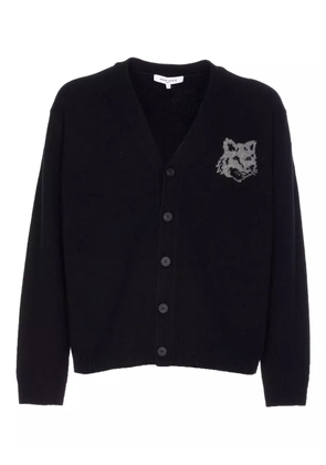 Maison Kitsuné fox-head buttoned cardigan - Black