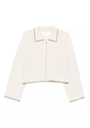 CUDDLEUP whipstitch jacket - White